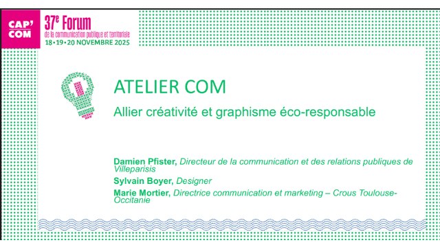 Conférence "Allier créativité et graphisme éco-responsable" : les slides sont disponibles !